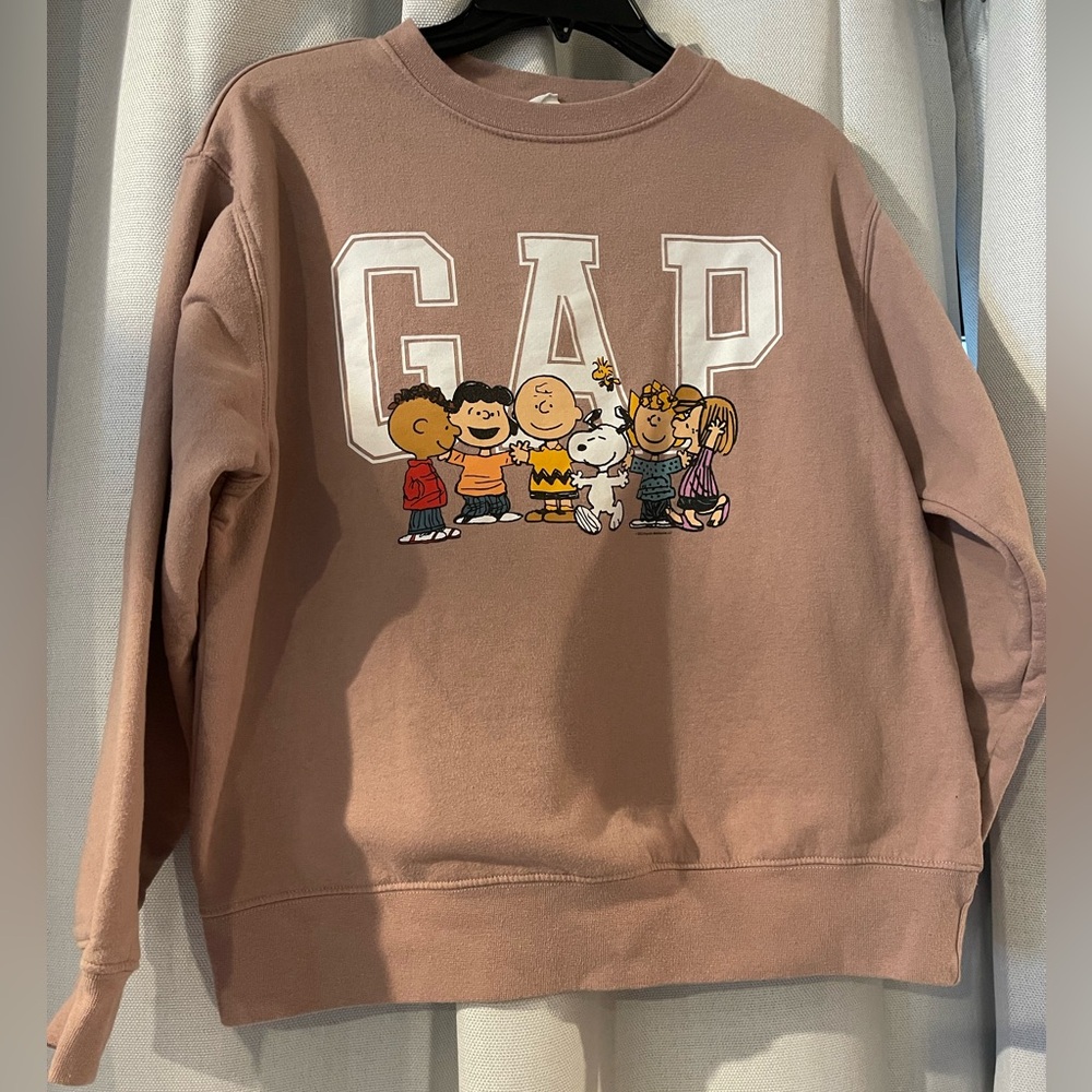 GAP Mauve Pink Peanuts Graphic Crewneck Sweatshirt